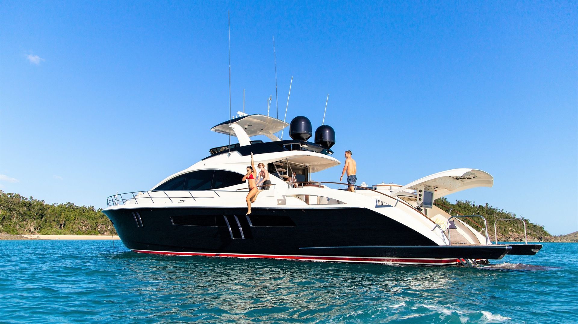 Luxury boats on the water
