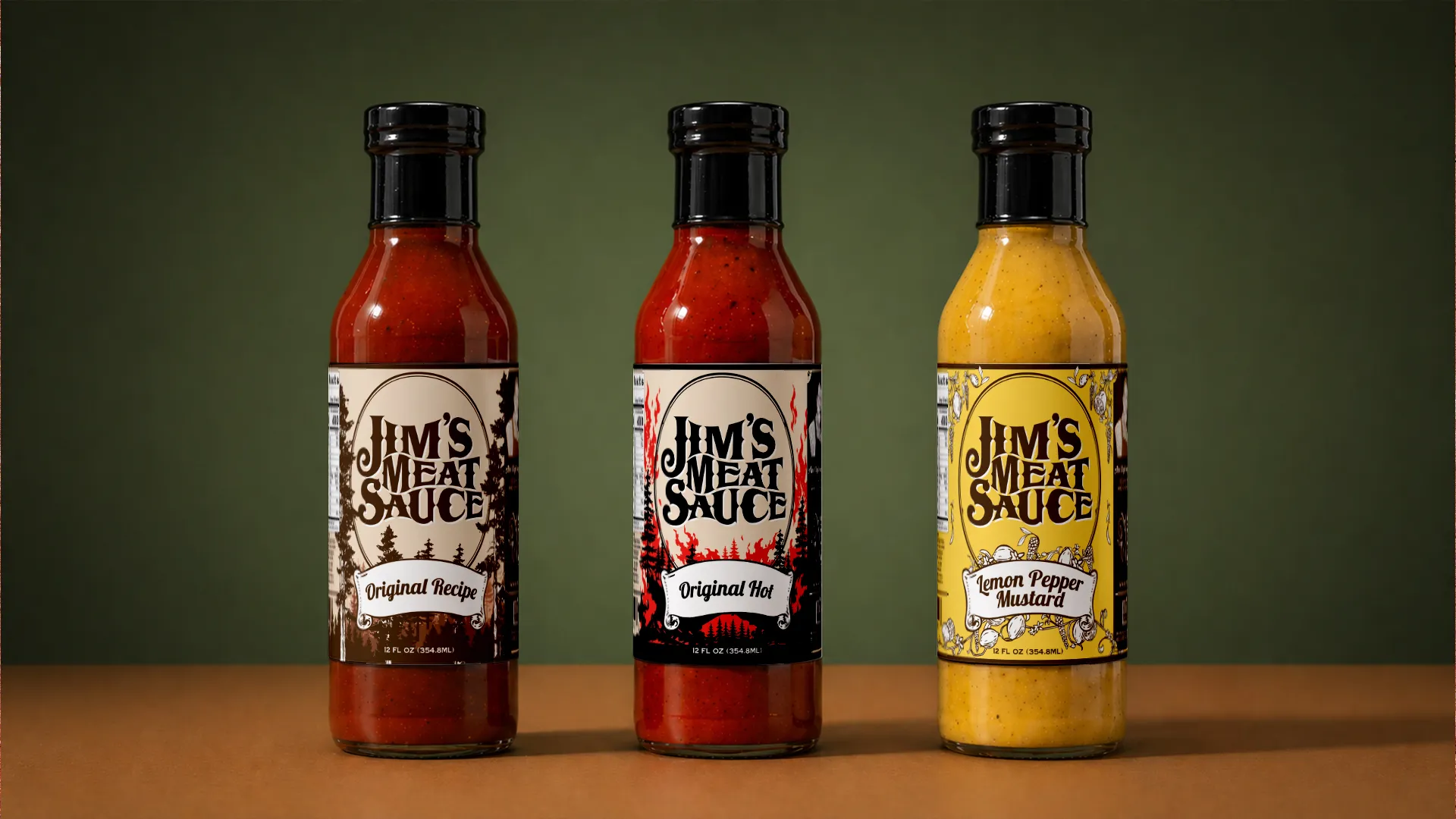 Jim's Meat Sauce brand identity and packaging design showcase