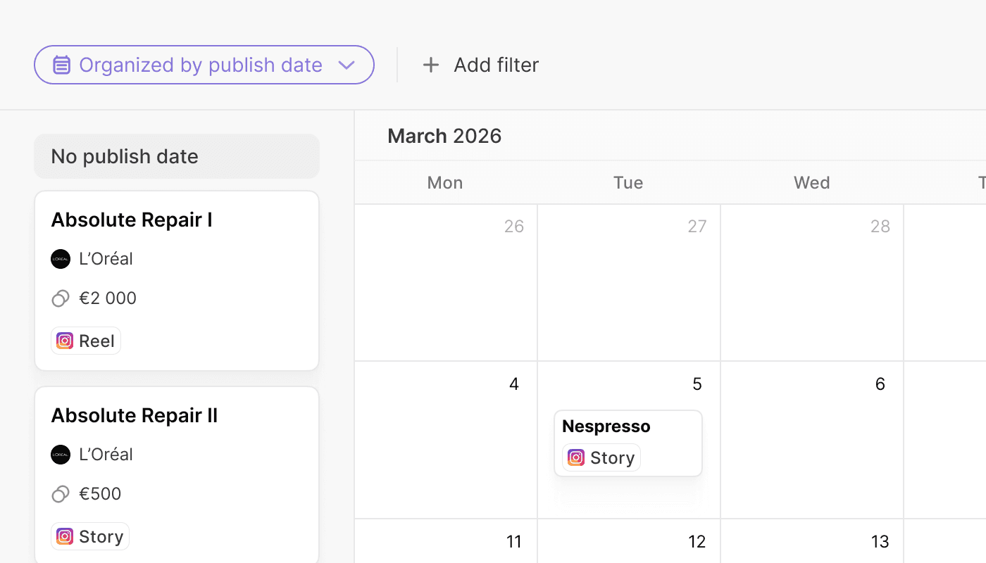 Calendar view