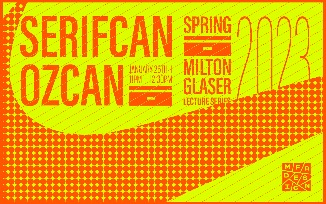 colorful poster announcing guest lecture by Serifcan Ozcan