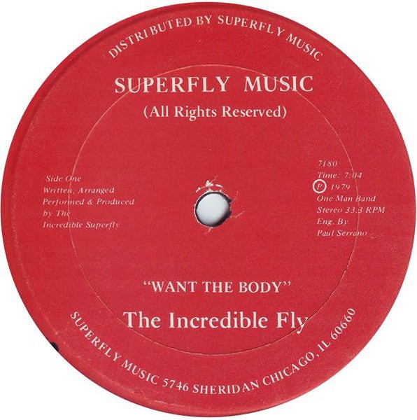 Red record label with 'Superfly Music' branding and text