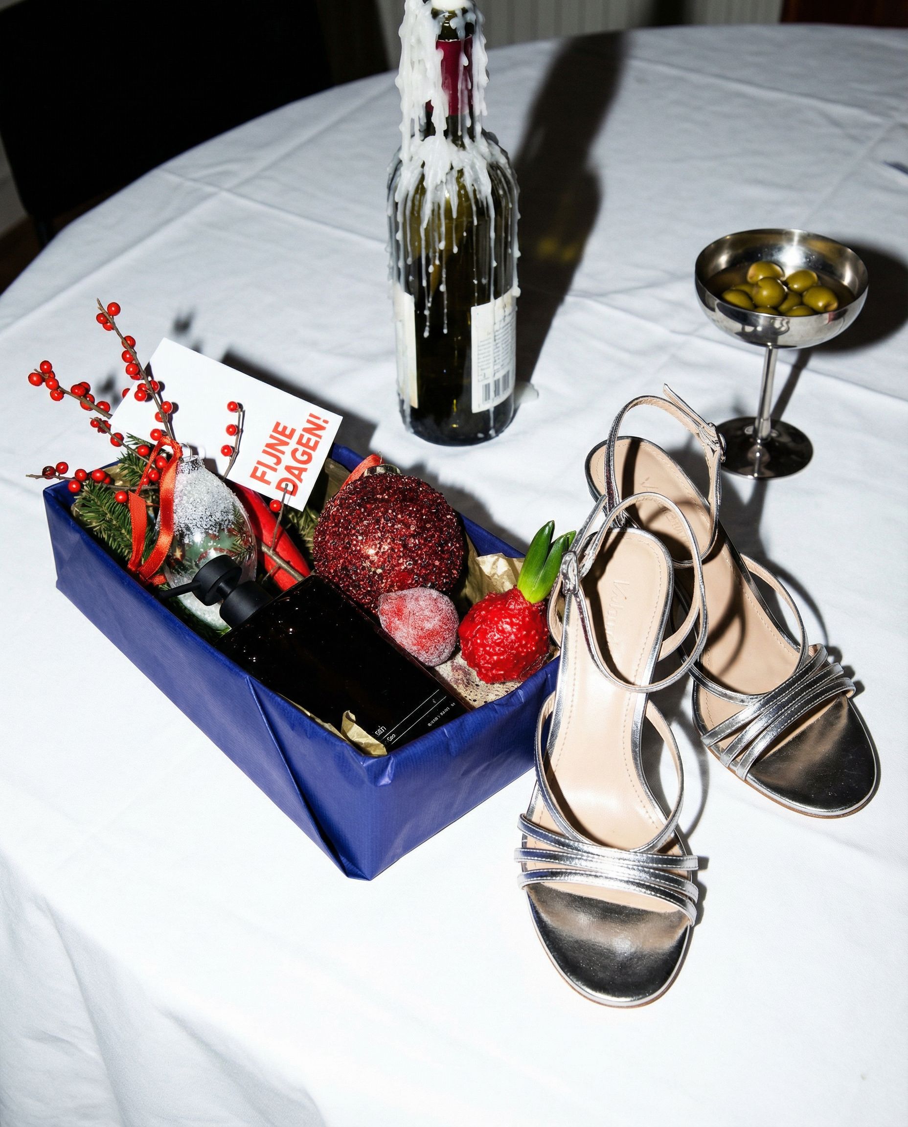 Floral arrangement composed for a vertical channel