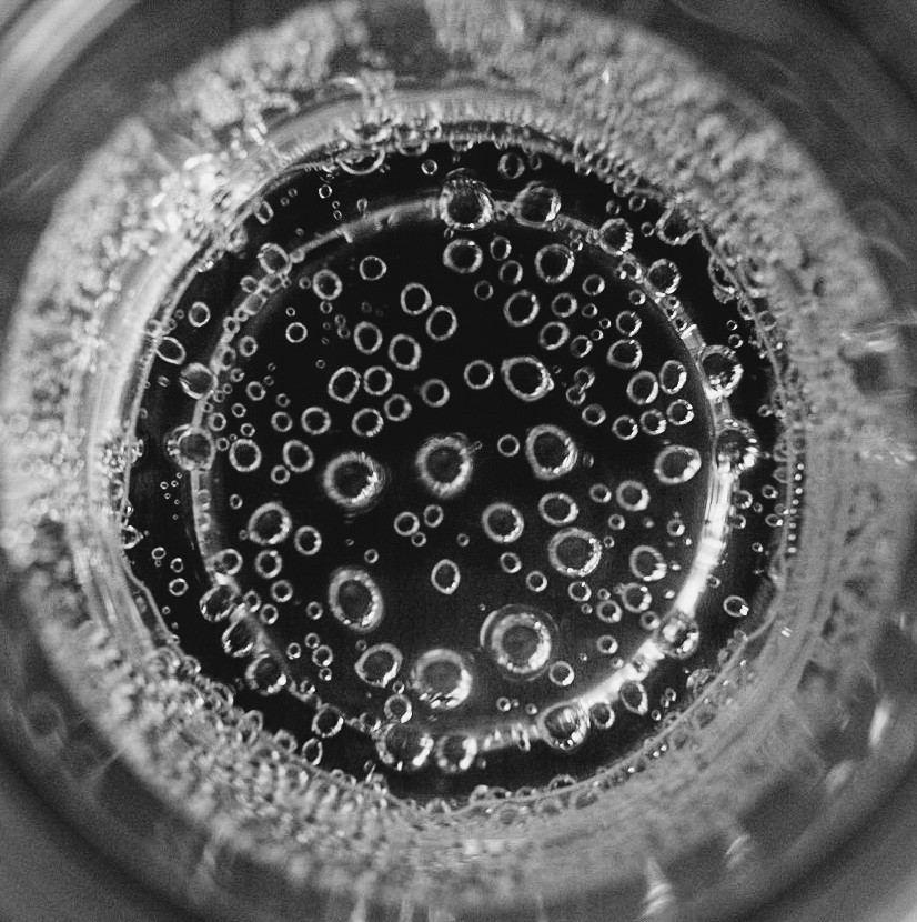 Close up picture of soda bubbles