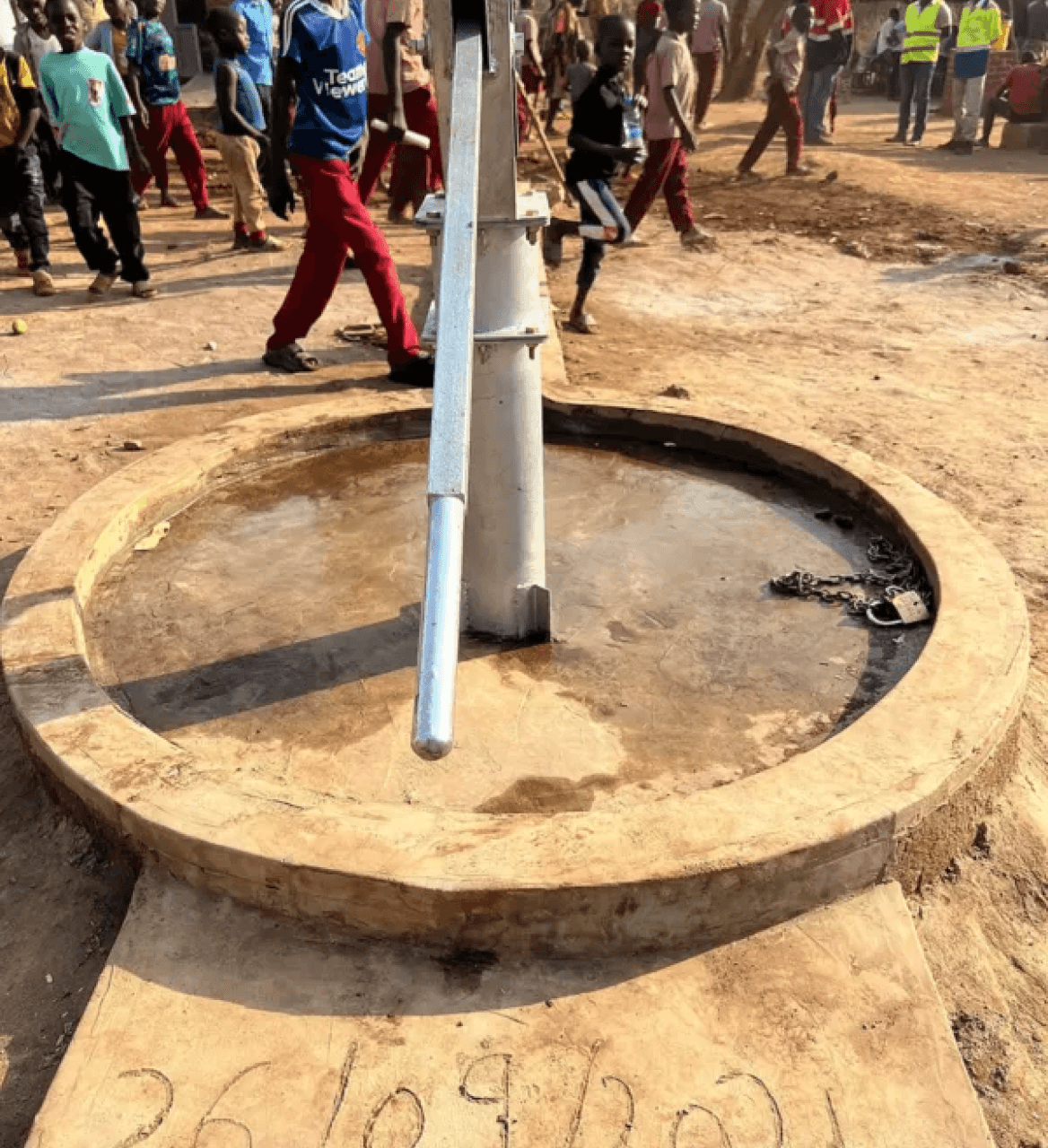 Water well infrastructure built by Osmow's Hope Fund in a developing community