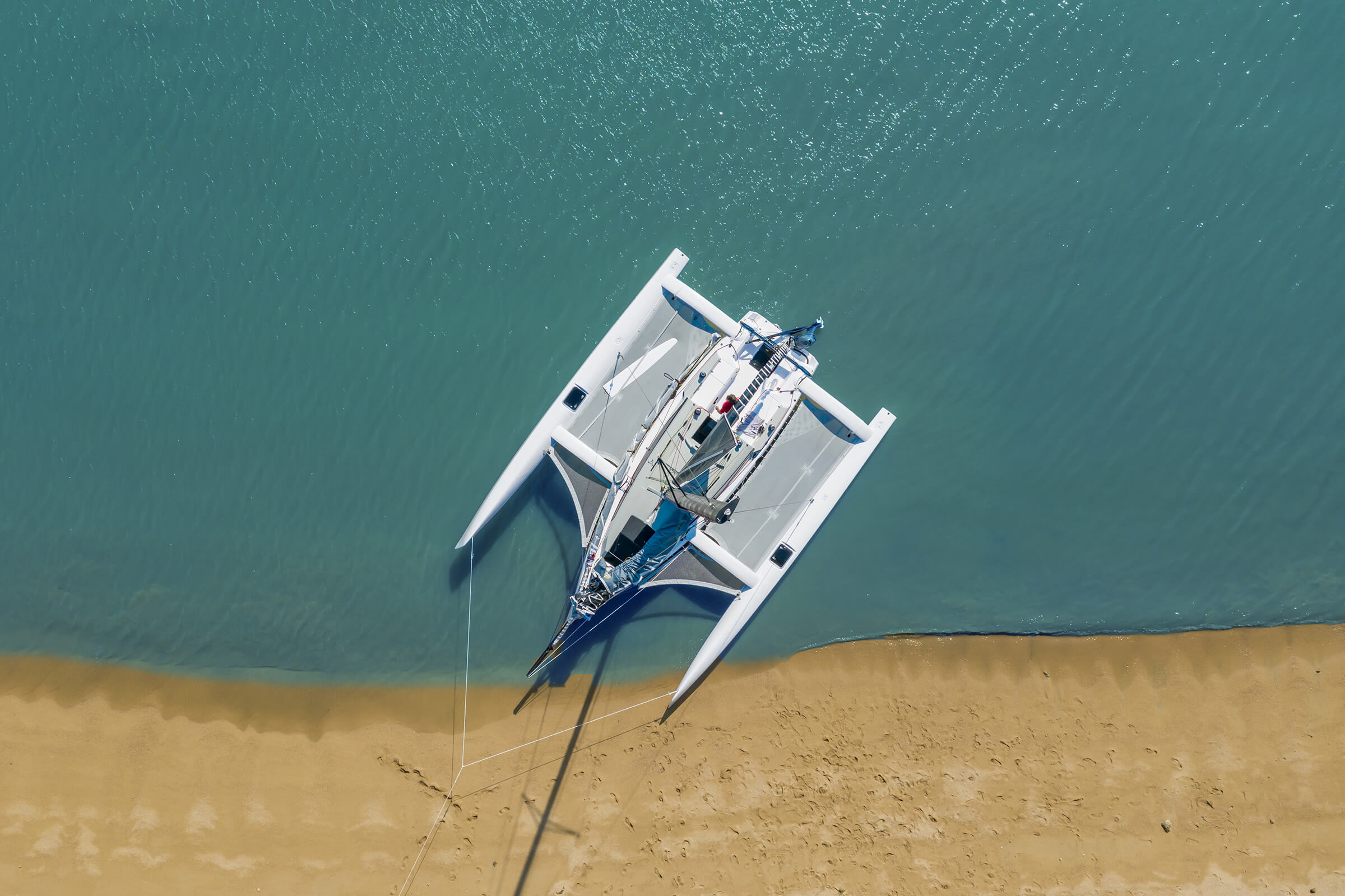 aerial view of boat
