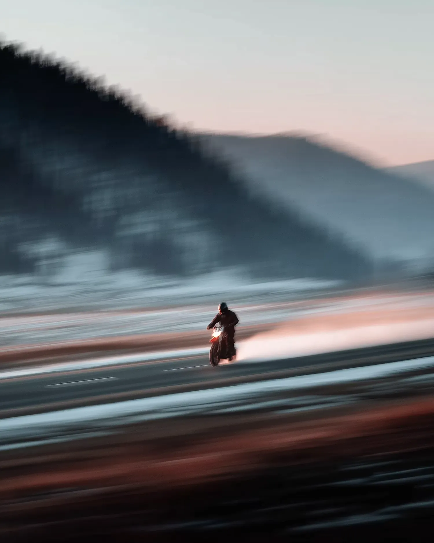 Snowy Motorcycle Ride