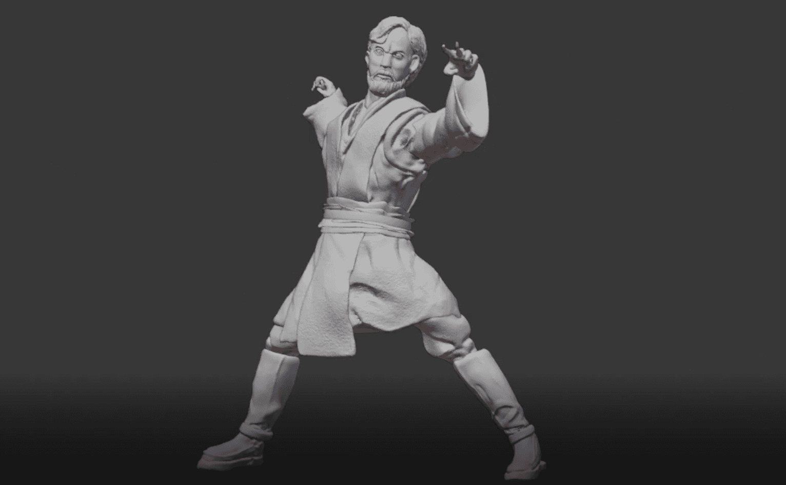 Digital Sculpting Class in Blender. I digitally sculpted Obi Wan Kenobi From Star Wars, a head and hand from reference. 