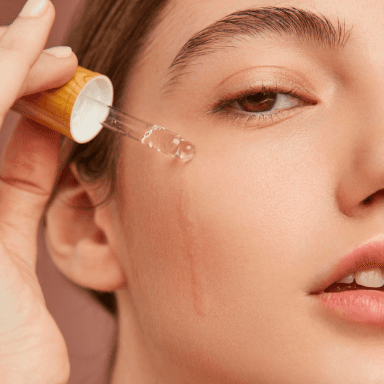 A clear, transparent serum texture and a title that says A Guide to Retinol