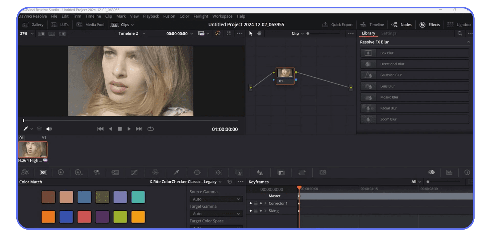 Video editor smiling at completed color-graded project in DaVinci Resolve