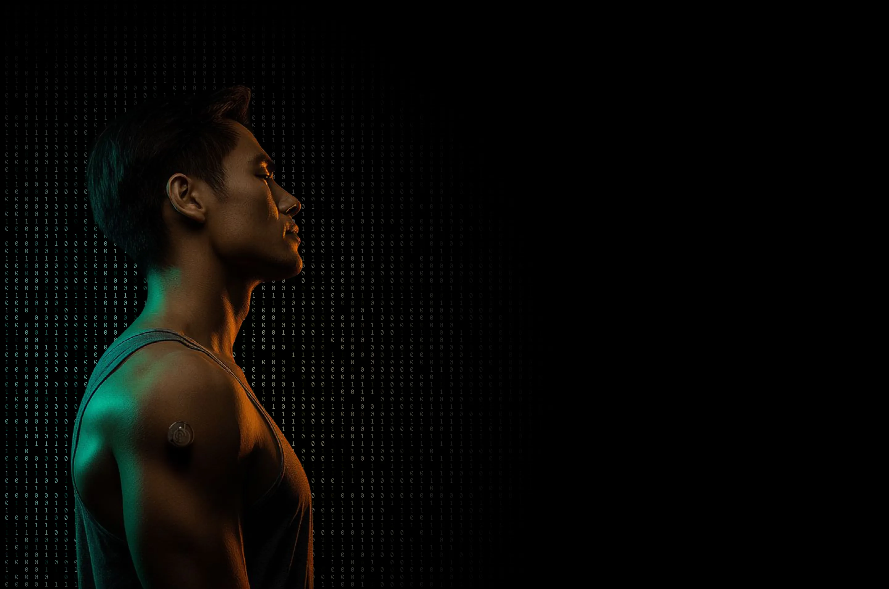 Man wearing a cortisol monitoring device