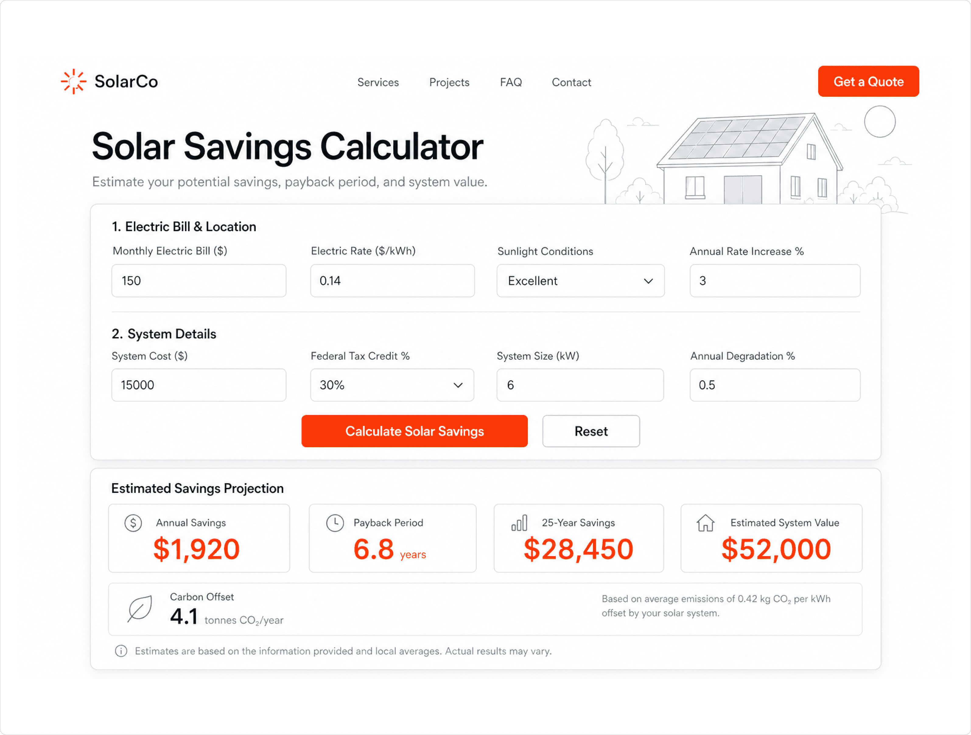 Solar Calculator Visual