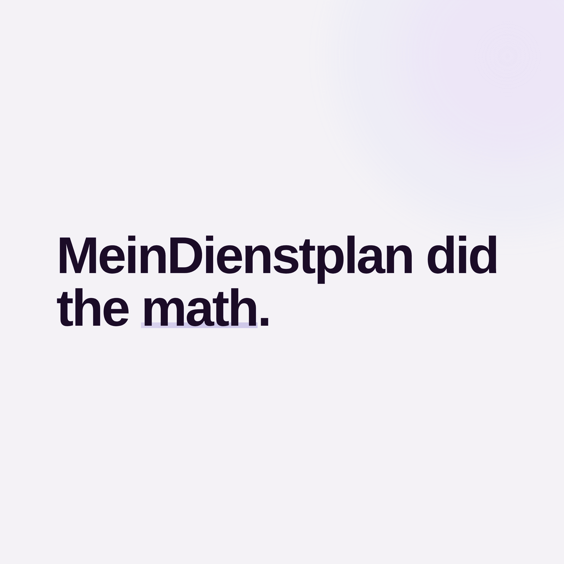 MeinDienstplan x Xinity