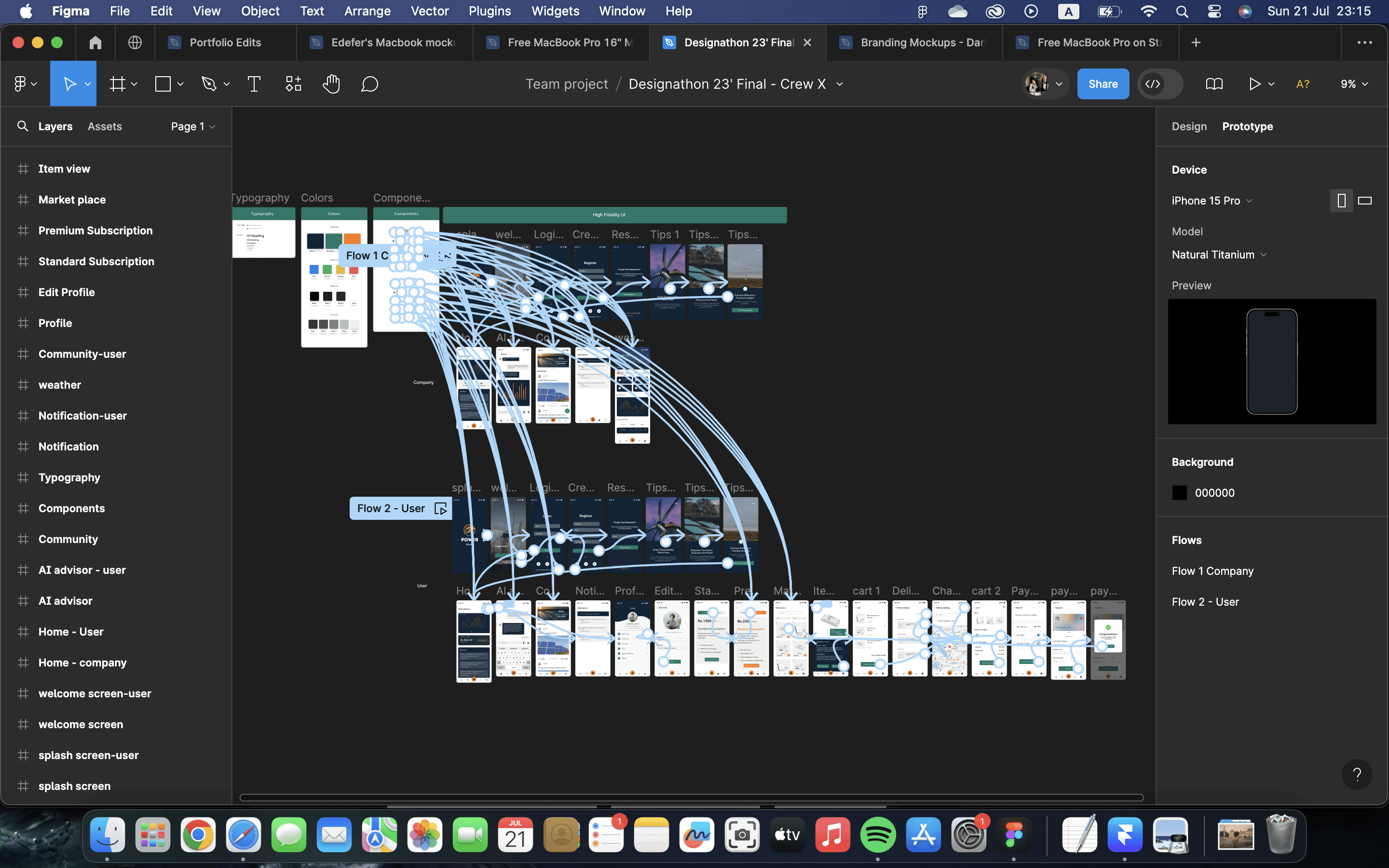 Laptop mockup with the website home page