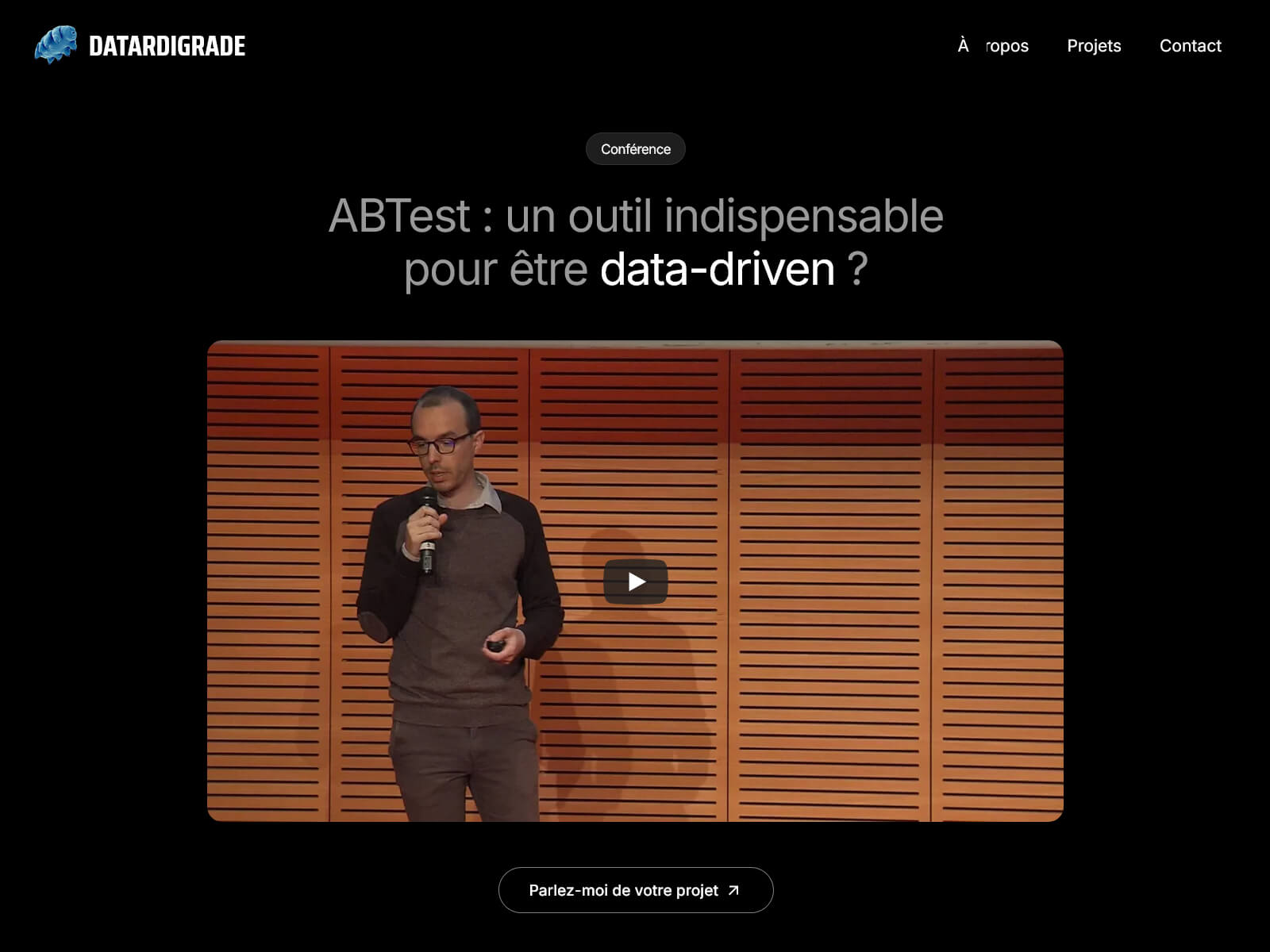 Capture d'écran du site Datardigrade