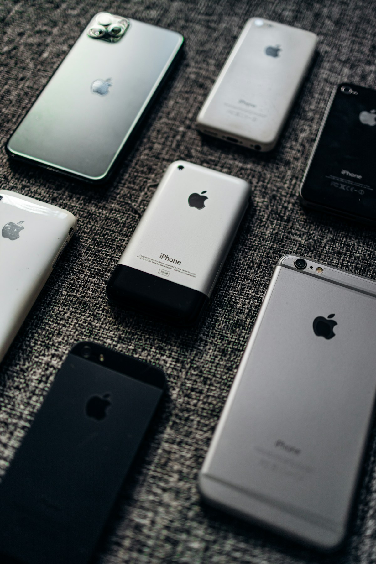 Various smartphones representing iOS and Android platforms