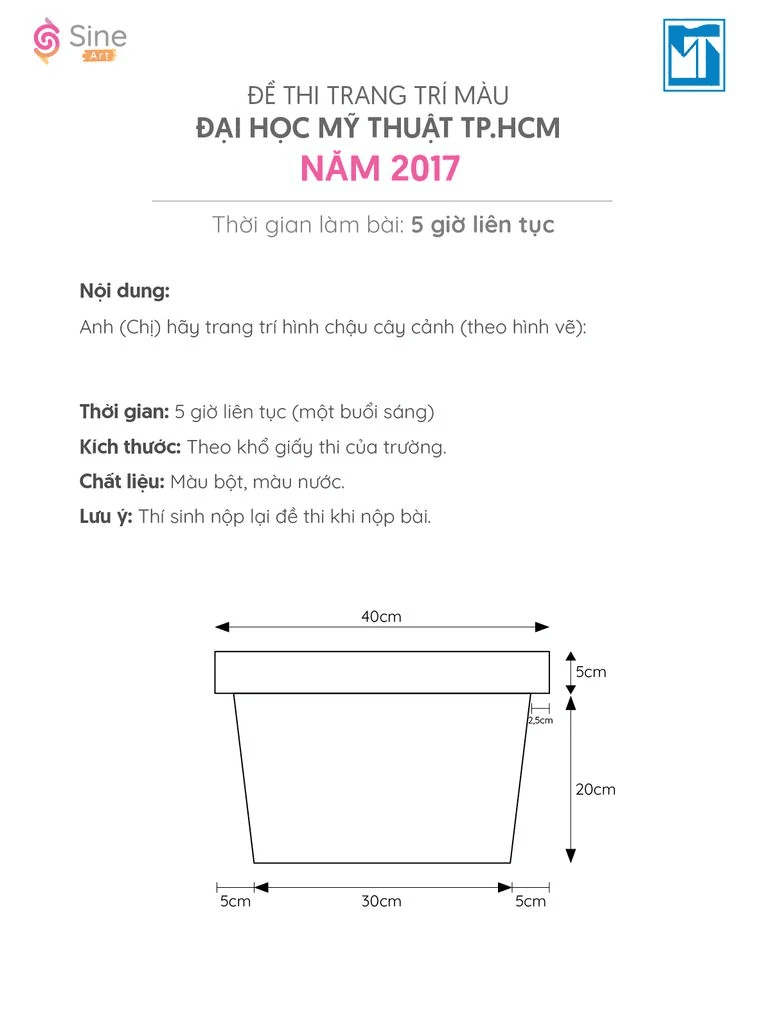 Đề thi trang trí màu Đại học Mỹ Thuật TP.HCM 2017