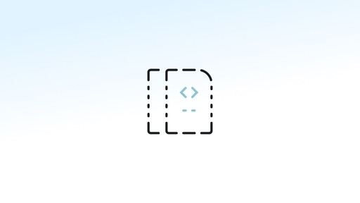 An icon representing importing technical content on a pale blue background