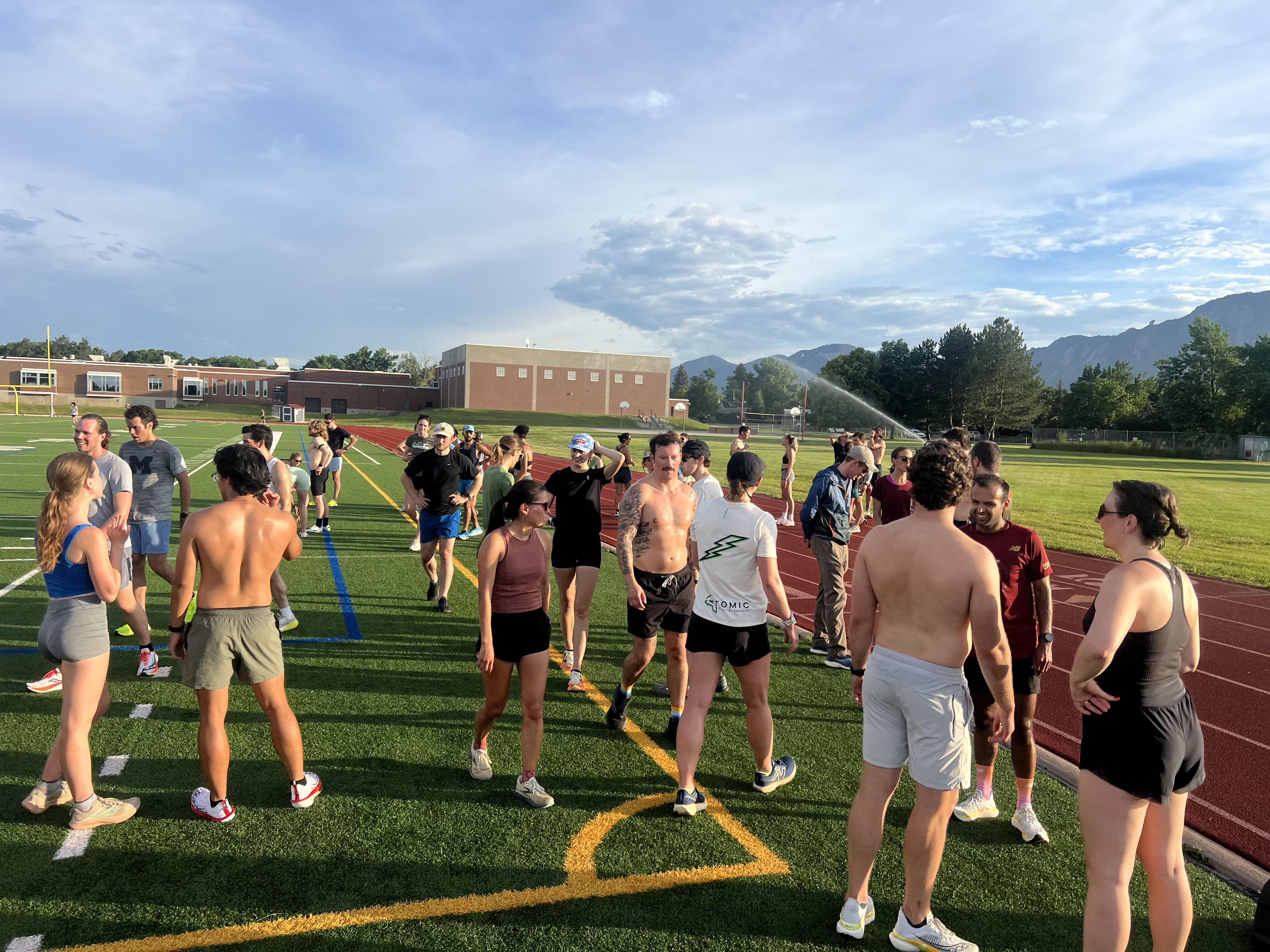 Coach explaining stuff to an athlete