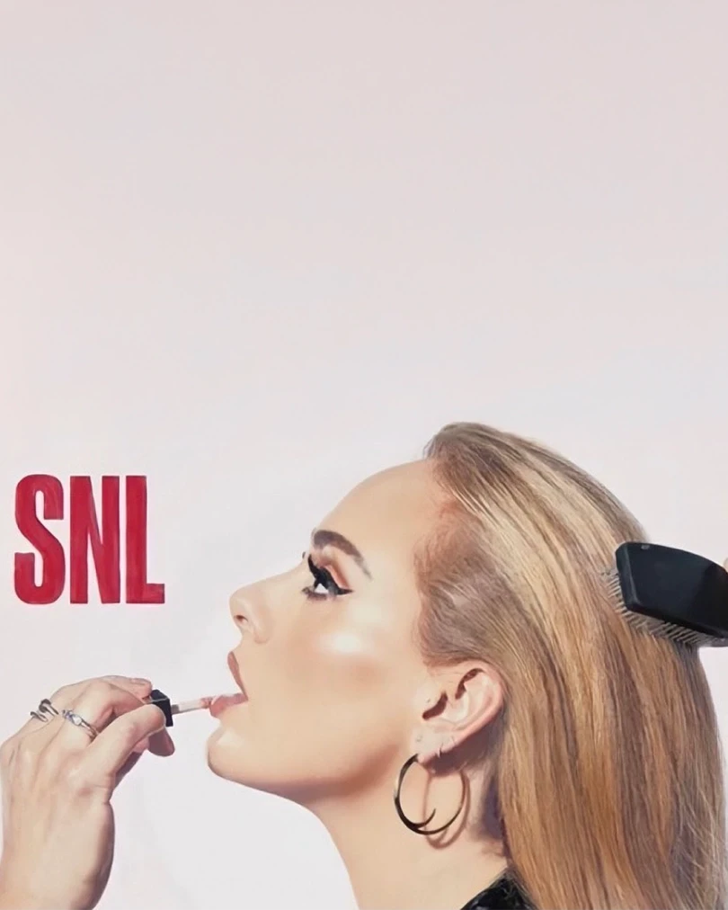 Gold Cat Claw Hoop earrings designed by goldsmith Shaun Leane, worn by Adele in a profile portrait for Saturday Night Live, archival jewelry design history.