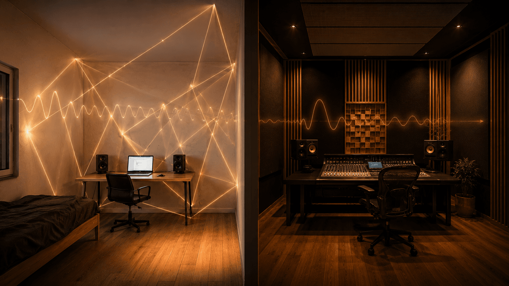 Le traitement acoustique fait la différence — Studio d'enregistrement ou home studio : que choisir en 2026 ? | Seven Studio