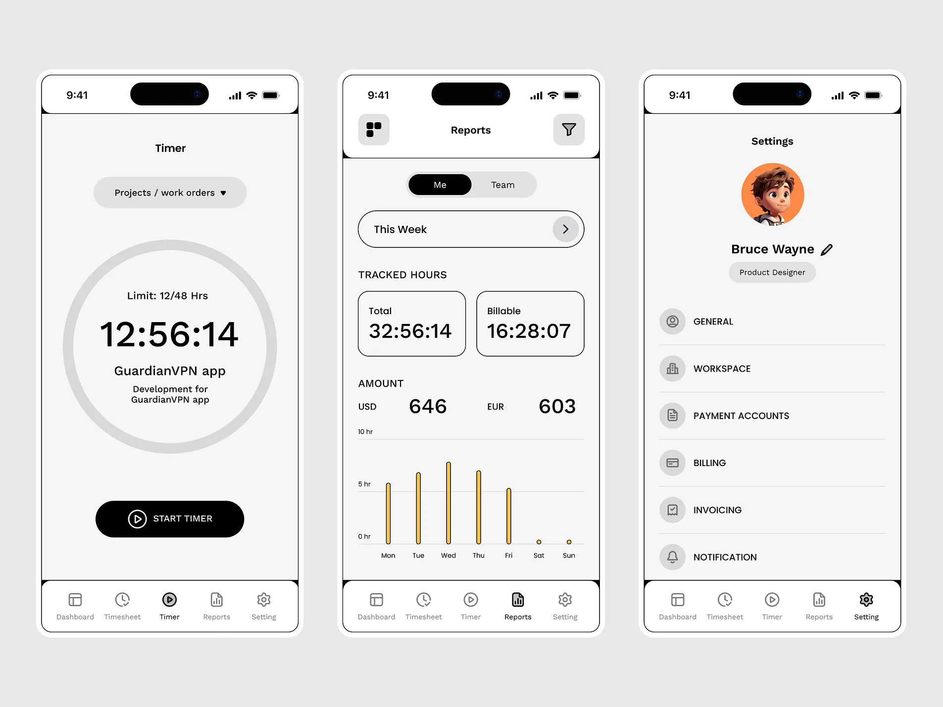 Image of ClockWork Mobile App Design