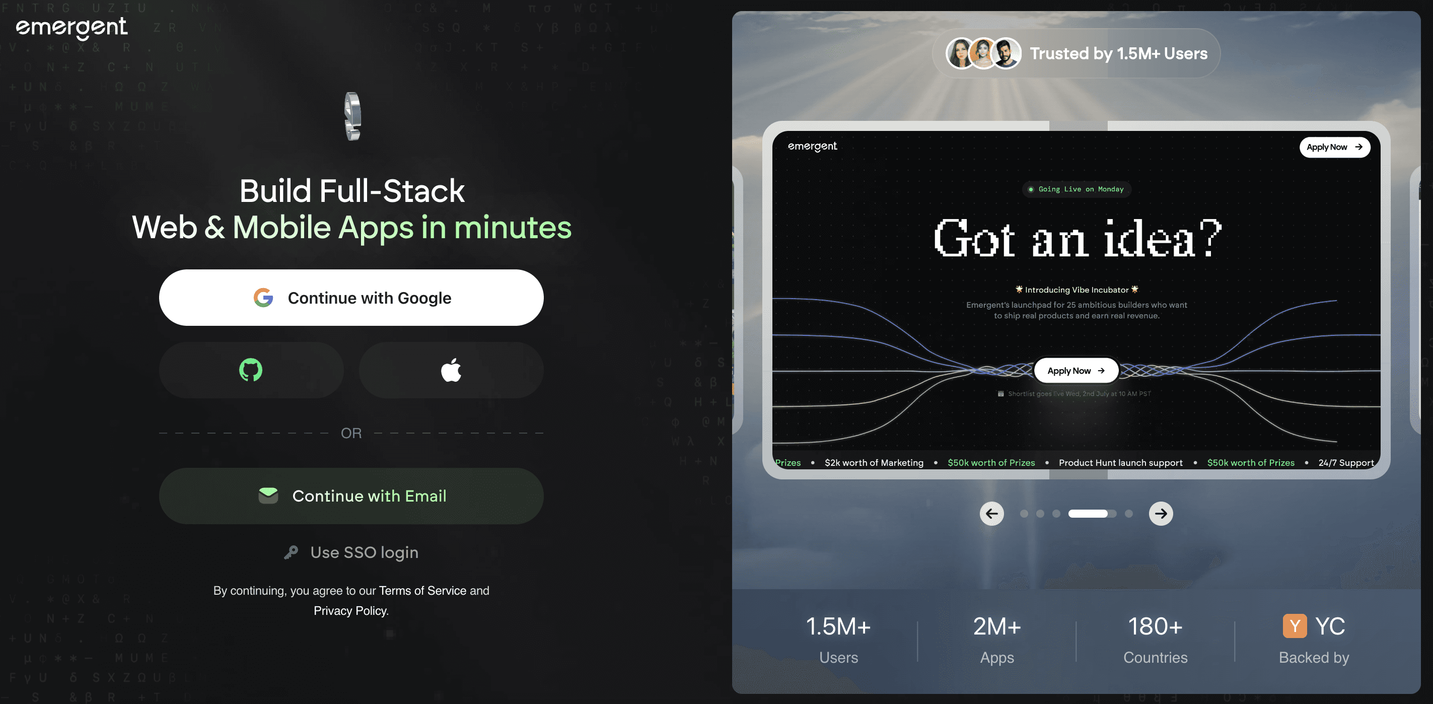 Best no code app builder emergent