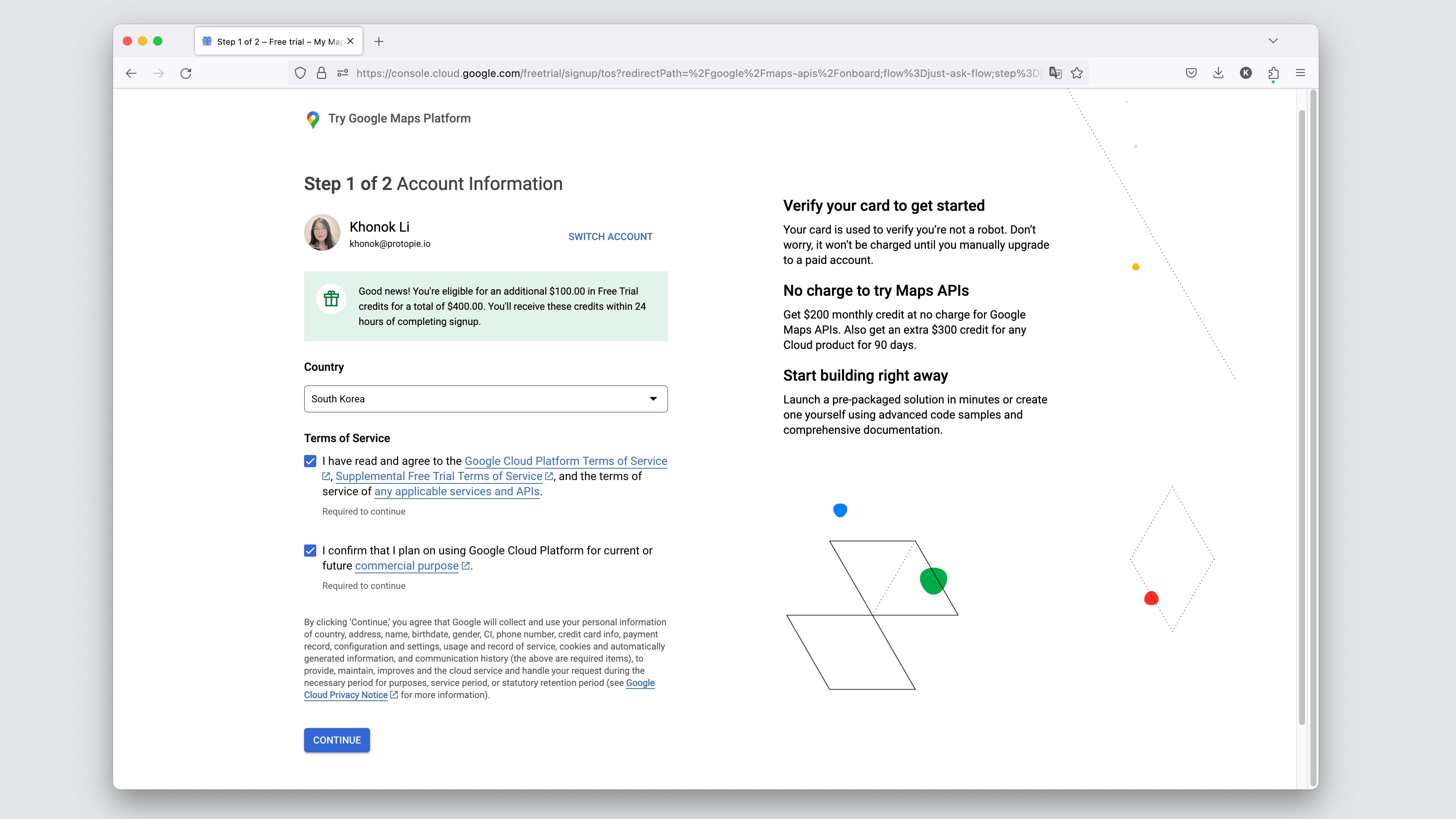 Set up your account information.