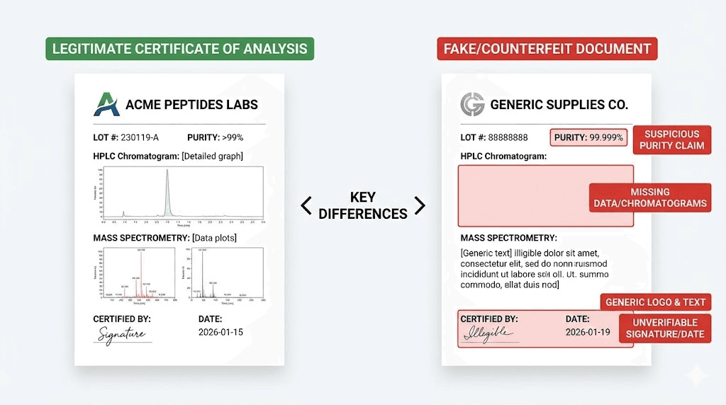 How to identify fake peptide certificates of analysis