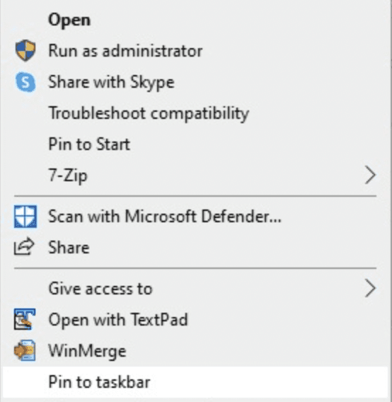 Windows: Pin To Taskbar