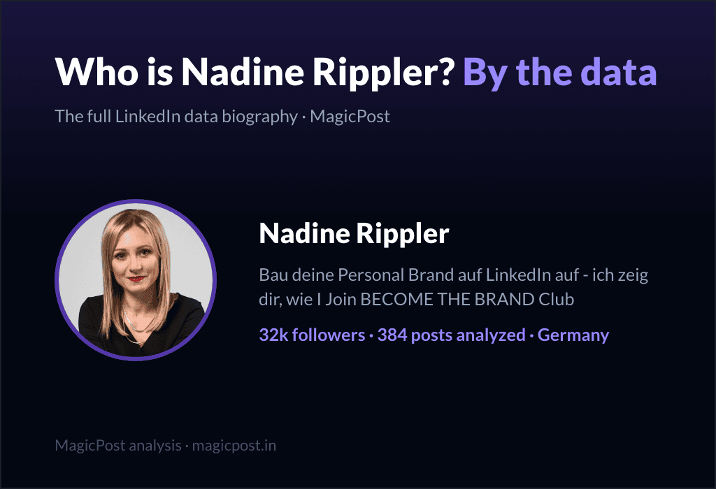 MagicPost data study: Who Is Nadine Rippler? The "Just Do It" Founder of German Personal Branding (2026)