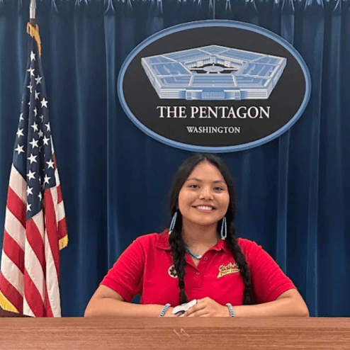 Elena Klopfenstein at the Pentagon for policy work