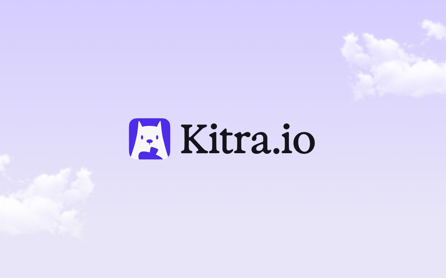 Kitra.io logo displayed on a light background with soft clouds