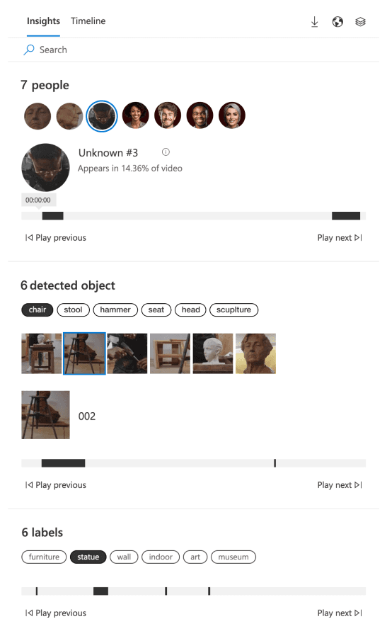 AI tagging insights from a video file in the Terentia DAMS