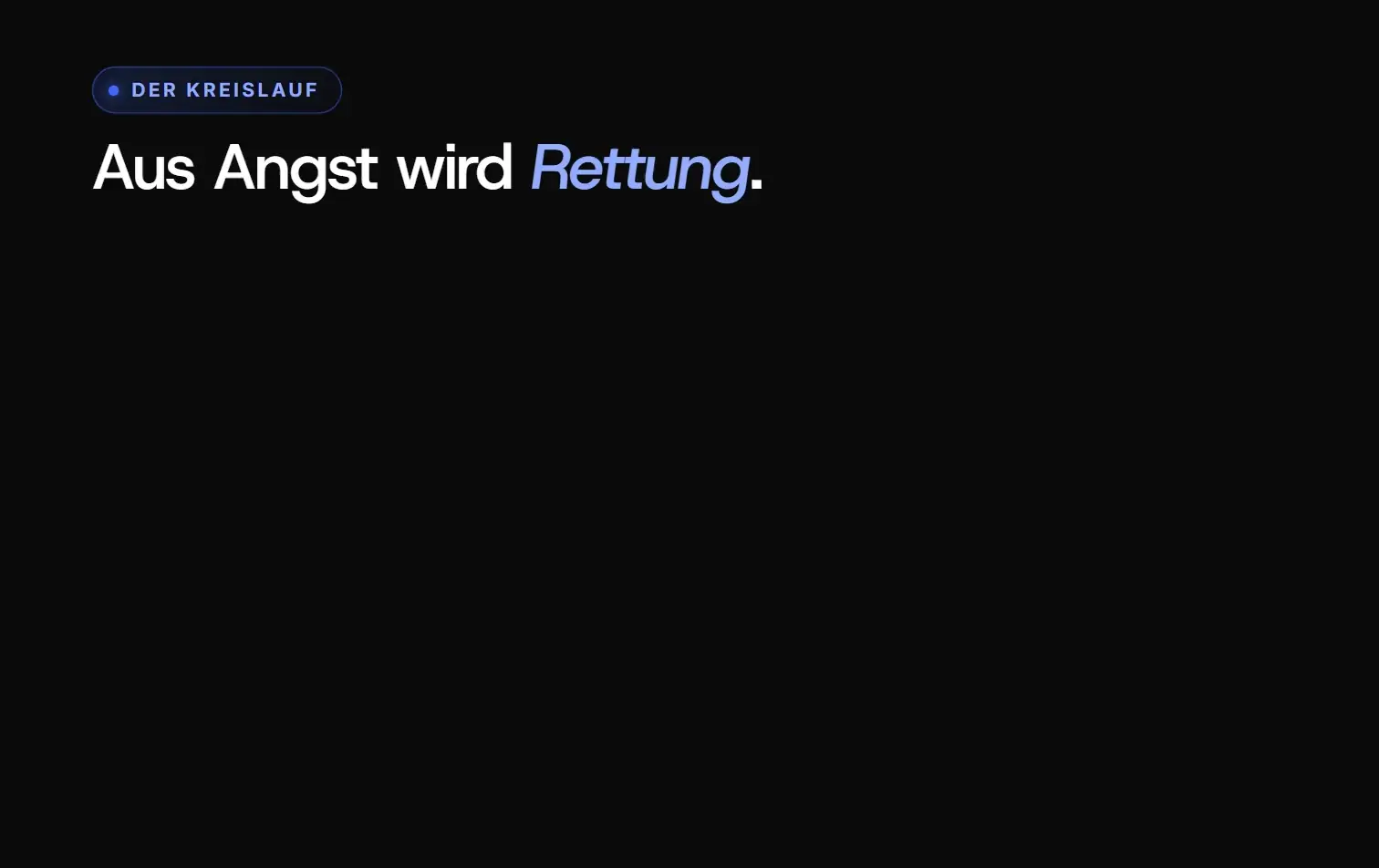 Animation: Kreislauf aus Angst vor dem Alleinsein: die Frau wird zur Rettung, Bedürftigkeit, sie zieht sich zurück, die Angst scheint bestätigt