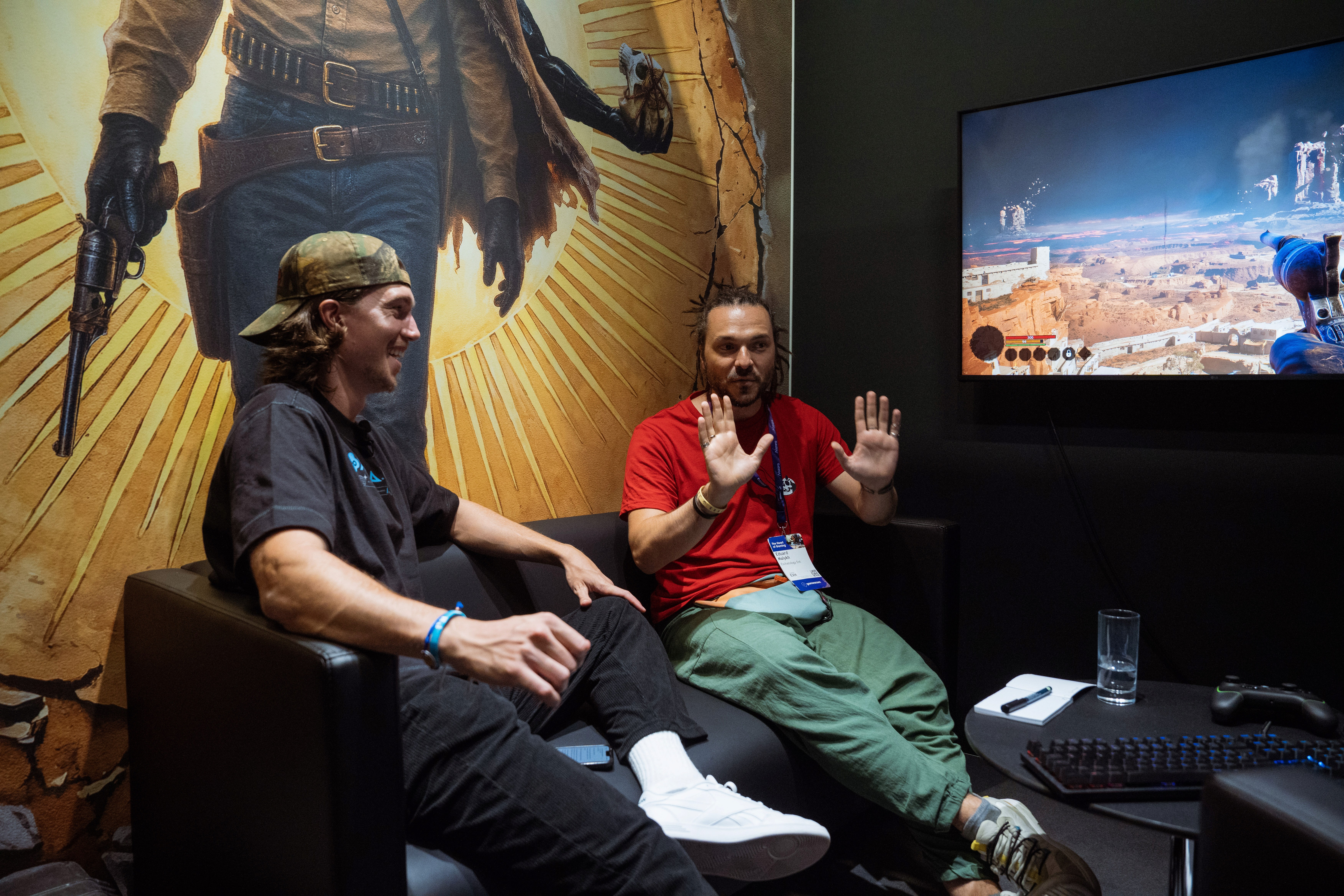 Interviewer Jake lucky with Guns of Eschaton head of game design Eduard Malykh