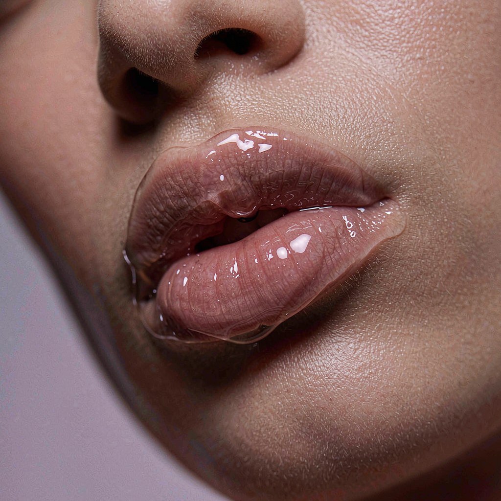 Clear Glossy Hydrating Lip Oil Balm — on skin