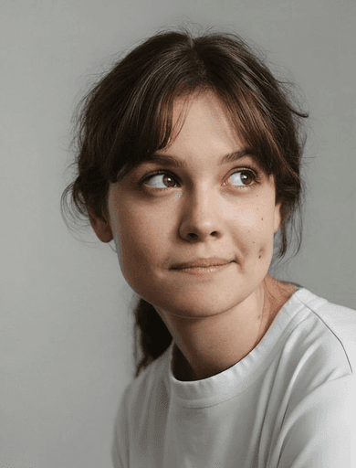 a girl looking sideways