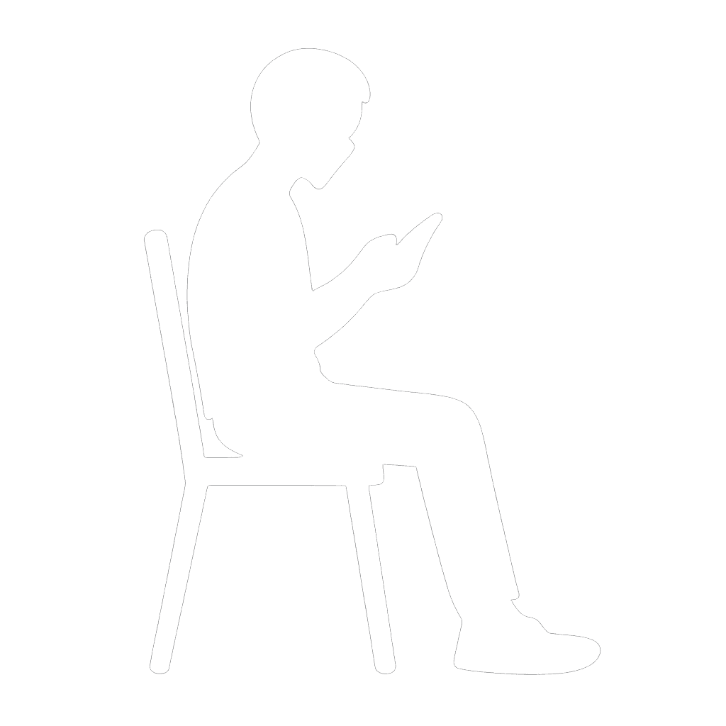 student sitting down on their phone