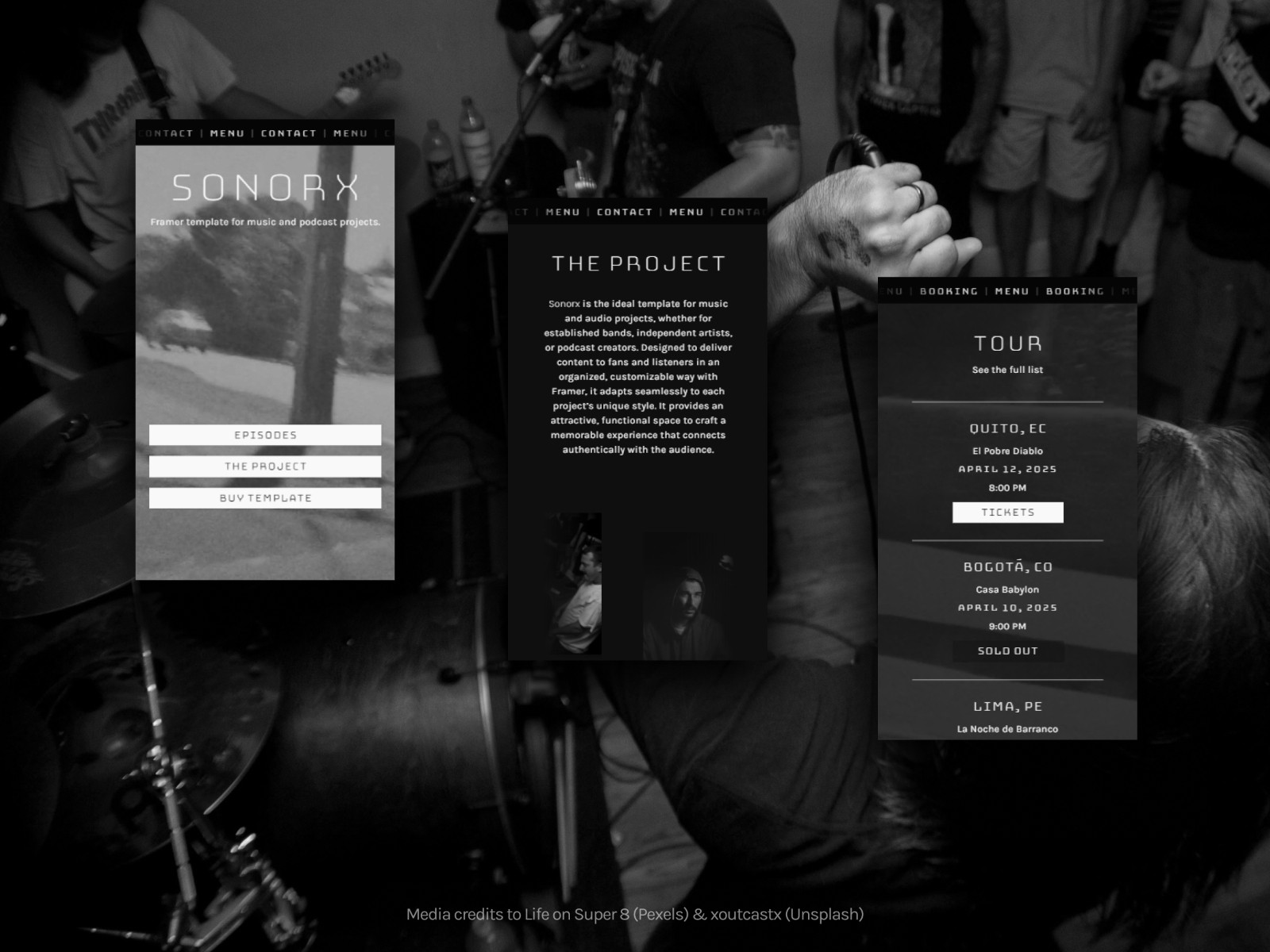 Sonorx — 黑白极简清爽浅色博客媒体网站设计灵感