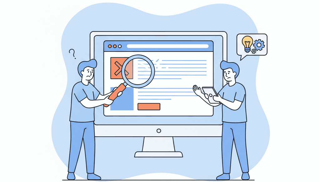 illustration of finding issues on a website