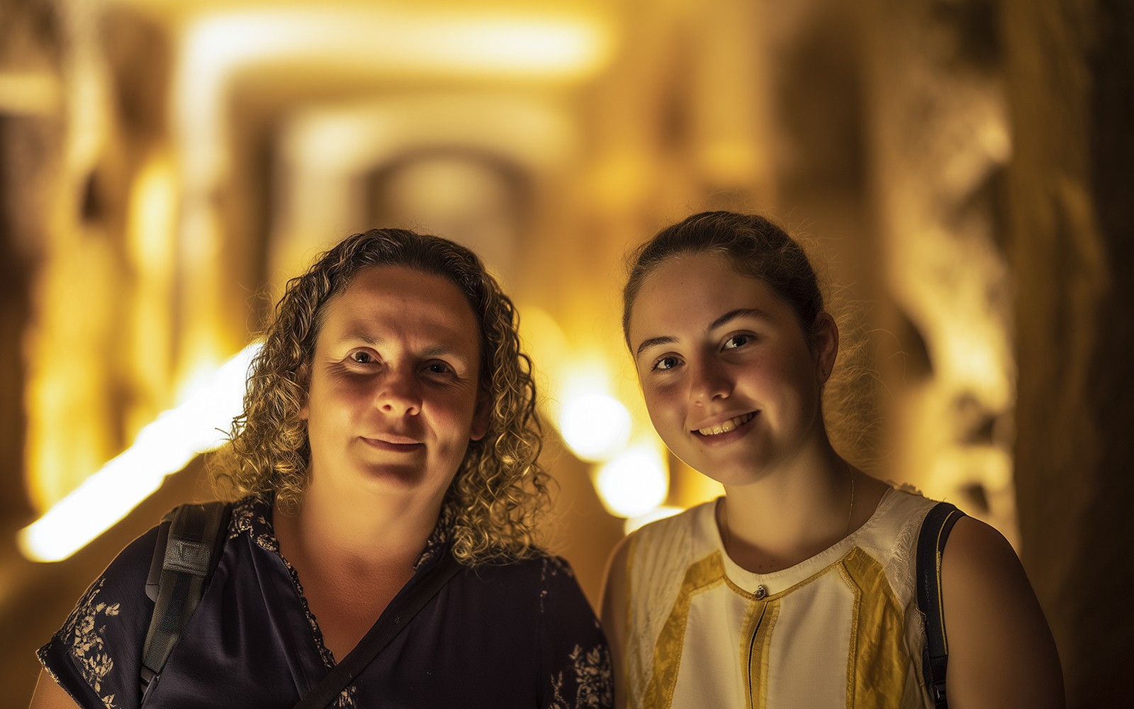 参观者在意大利罗马与导游一起探索古罗马地下墓穴。