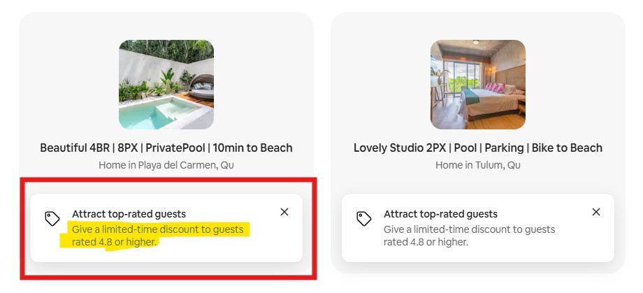 New top-rated discount from Airbnb