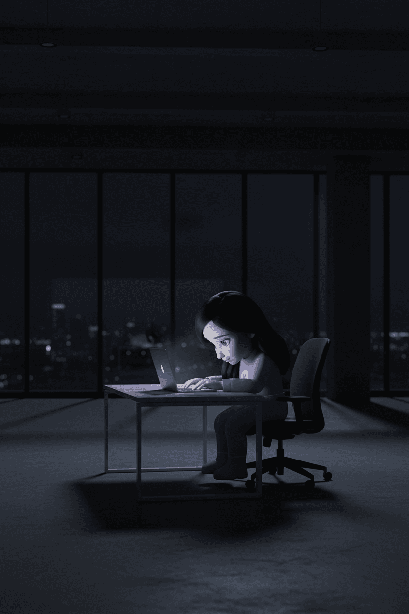 Osamělý podnikatel v prázdné kanceláři