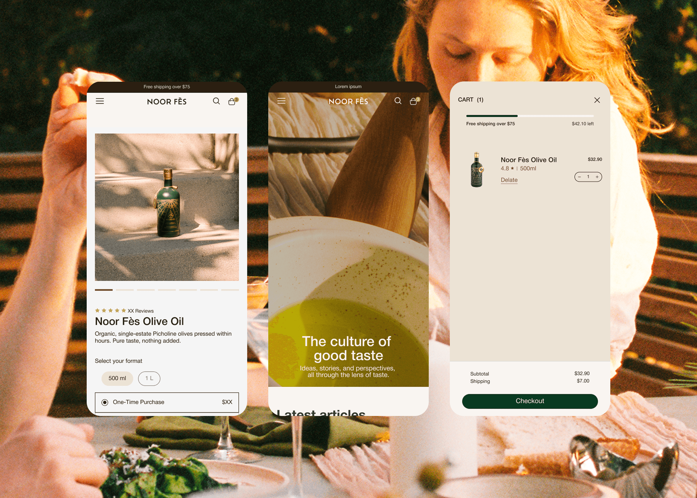 Parcours achat e-commerce mobile — création site web premium, freelance UX/UI Mélanie Depré