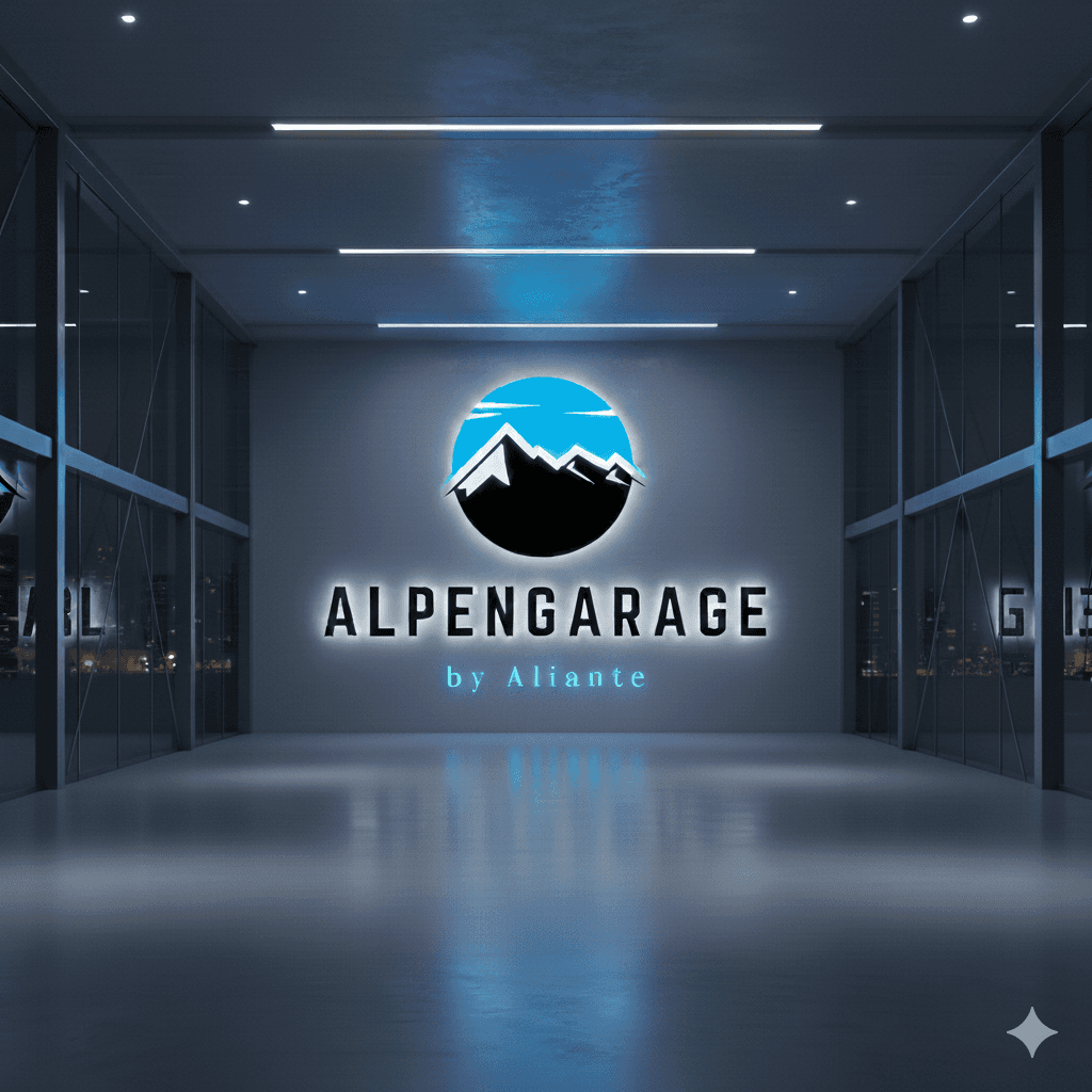 Collection of luxury sports cars displayed in modern rental showroom