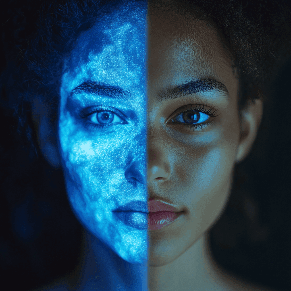 Profesjonalna diagnostyka skóry z użyciem technologii UV.