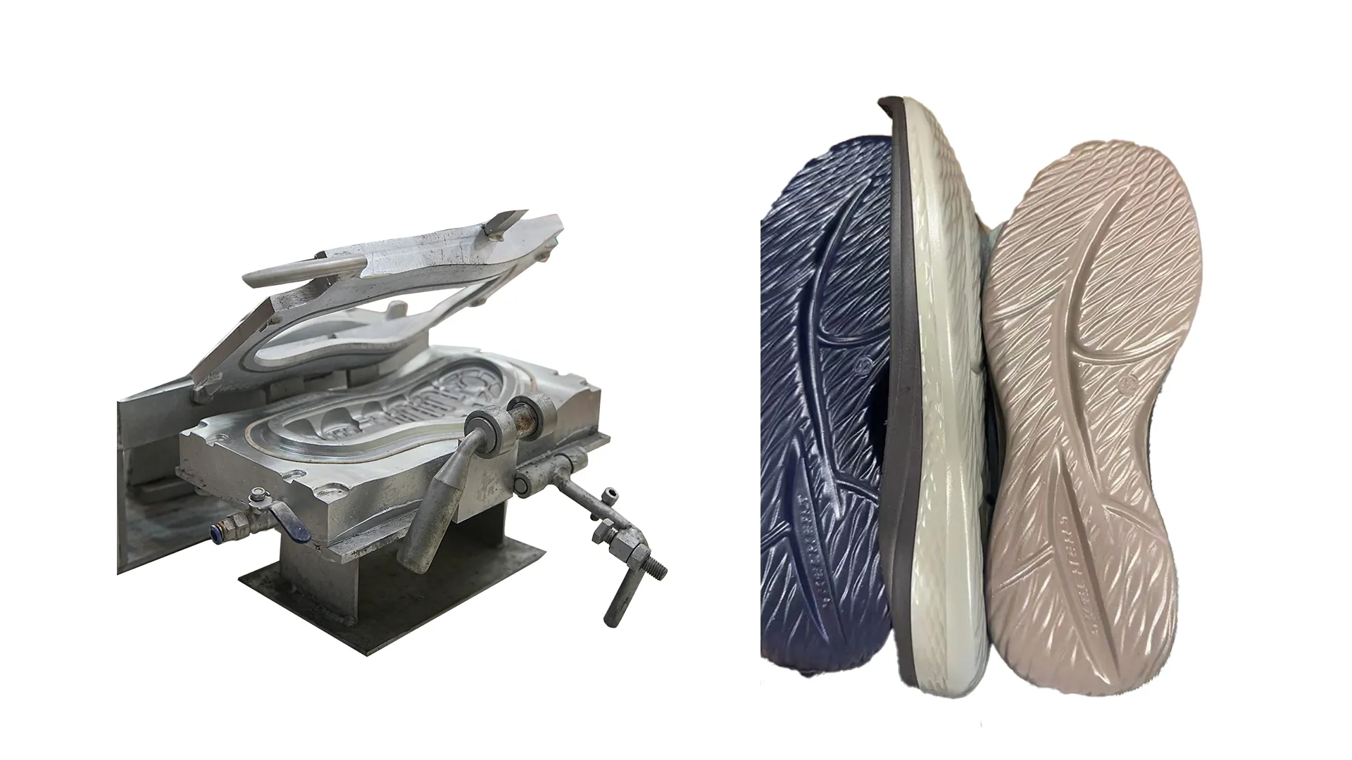 Three-pouring PU sole mold for multi-density shoe sole manufacturing