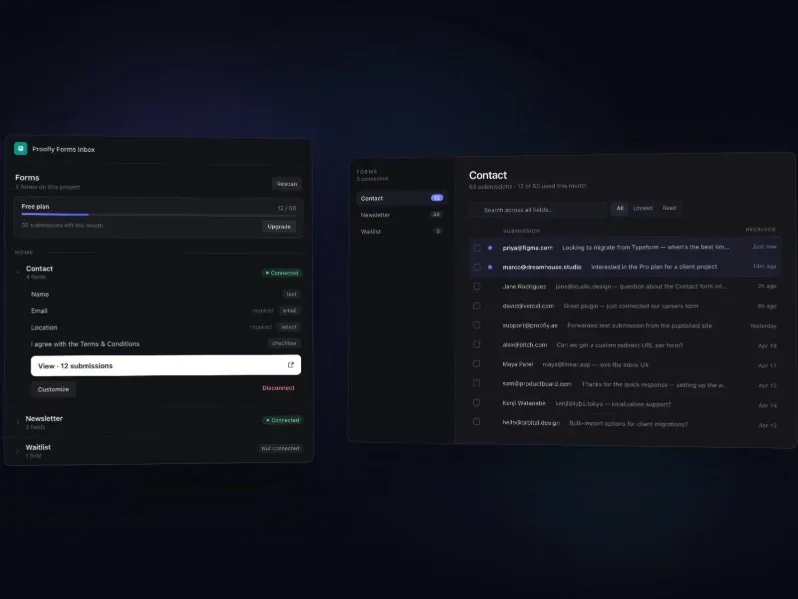Proofly Forms Inbox