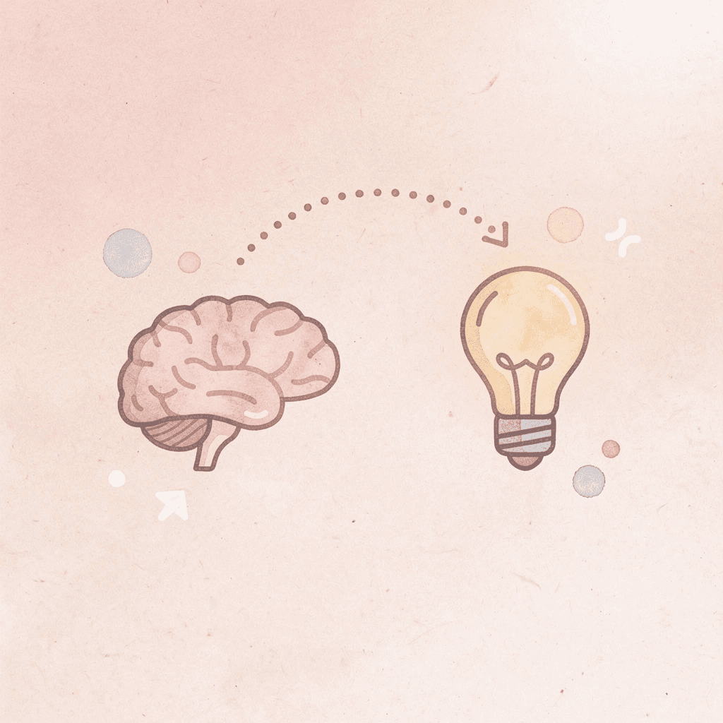 Brain connected to speech bubble representing the link between knowledge and speaking practice