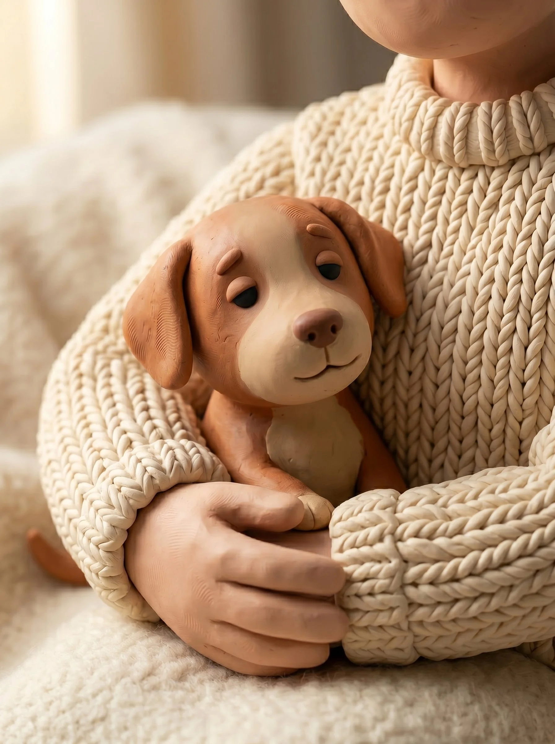 A calm Vizsla resting gracefully on a vintage leather sofa next to a Nuvorie chew toy in a peaceful home setting